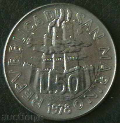 50 pounds 1978, San Marino with price 6.50 BGN | € 3.32