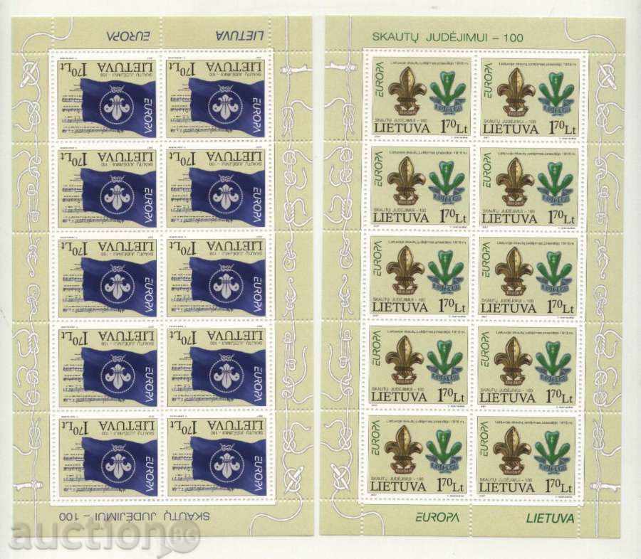 Чисти марки в малки листа  Европа СЕПТ  2007  от Литва