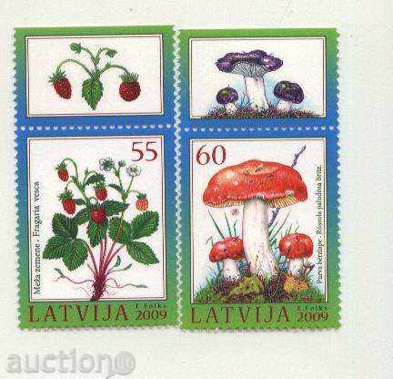 Чисти марки Гъби и горски ягоди  2009 от Латвия