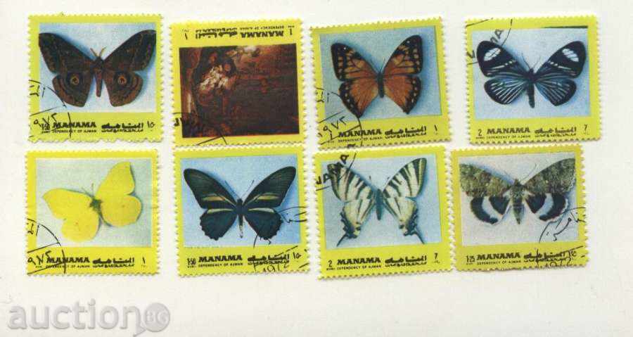 Клеймовани марки пеперуди 1972 от Манама