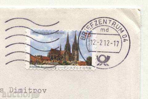 Traveled envelope bearing the UNESCO 2011 cathedral from Germany with price 0.60 BGN | € 0.31 Traveled envelope bearing the UNESCO 2011 cathedral from Germany with price 0.60 BGN | € 0.31