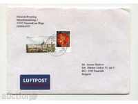 Traveled envelope with the University of Leipzig brand from Germany