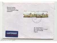 Traveled envelope with the University of Leipzig brand from Germany