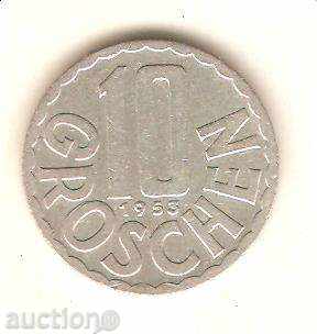Austria 10 groshes 1953