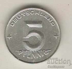 ГДР  5  пфенига  1952 г. Е