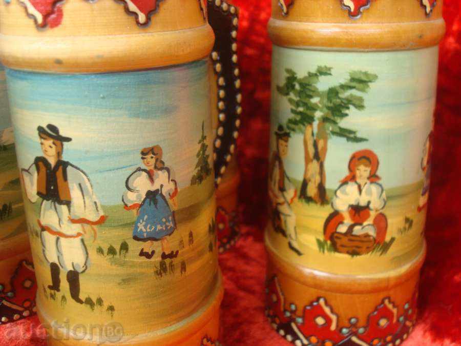 Service Painted coasters, wood, USSR + st. Cups with price 95.95 BGN | € 49.06 Service Painted coasters, wood, USSR + st. Cups with price 95.95 BGN | € 49.06