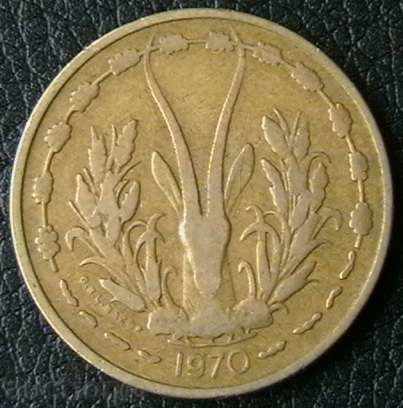 25 Franc 1970, West African States with price 2.00 BGN | € 1.02