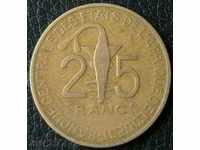 25 franci 1970 Statelor Vest-Africane