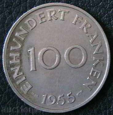 100 Franci 1955, Saarland