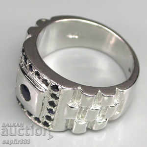 FINE SILVER RING WITH NATURAL SAPPHYRES with price 252.00 BGN | € 128.85 FINE SILVER RING WITH NATURAL SAPPHYRES with price 252.00 BGN | € 128.85