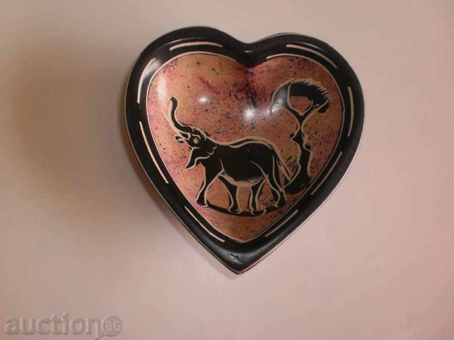 Decorative Bowl - Soapstone BIG-BIG-Shorter-Heart with price 27.00 BGN | € 13.80 Decorative Bowl - Soapstone BIG-BIG-Shorter-Heart with price 27.00 BGN | € 13.80