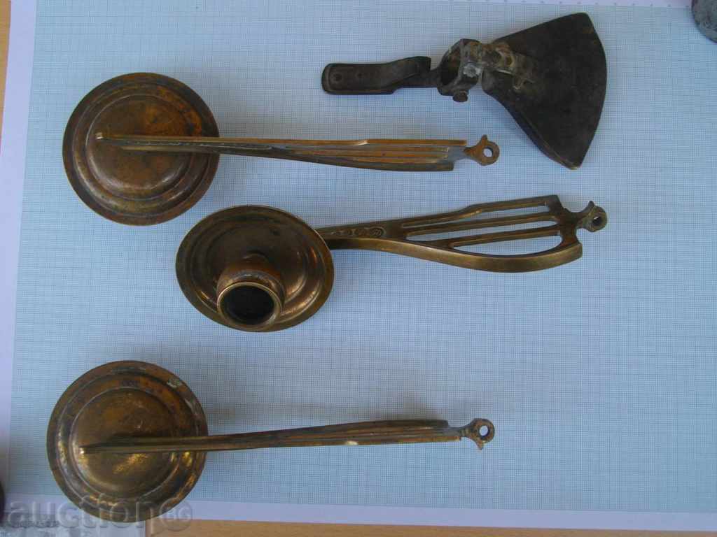 Candlestick set and blade of bronze old with price 50.00 BGN | € 25.56 Candlestick set and blade of bronze old with price 50.00 BGN | € 25.56