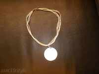 Necklace - pendant mother of pearl organza chain