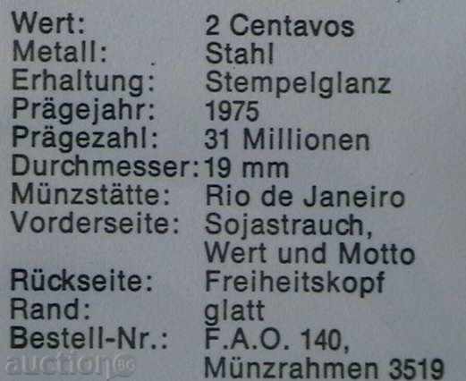 Auction  2 cents 1975 FAO, Brazil