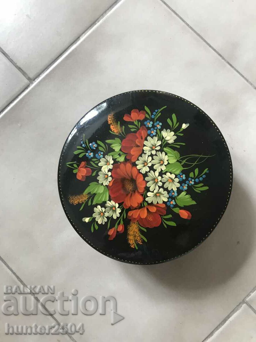 Кутия-метал,рисувана.СССР.д.,,14 см
