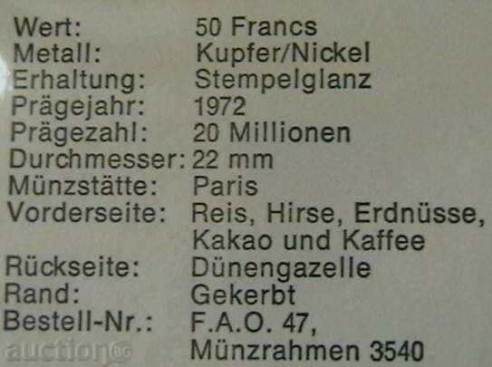 Auction 50 francs 1972 FAO, West African States Auction 50 francs 1972 FAO, West African States
