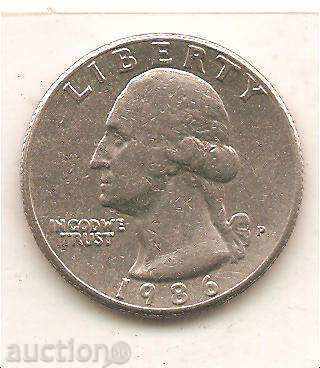 1I4 US dollars 1986 P * with price 1.80 BGN | € 0.92