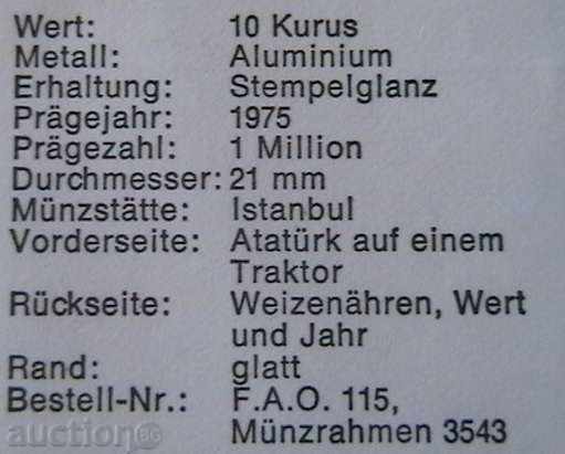 Licitație 10 kuru 1975 FAO, Turcia