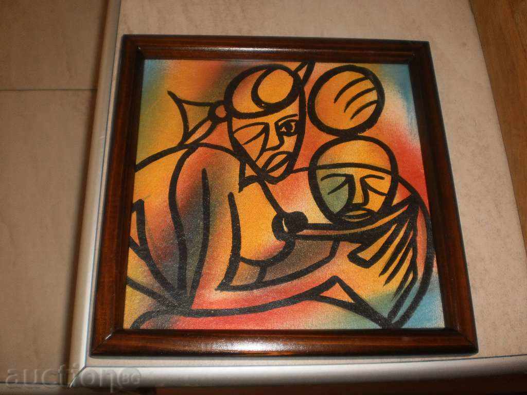 Man and woman-African batik in orange