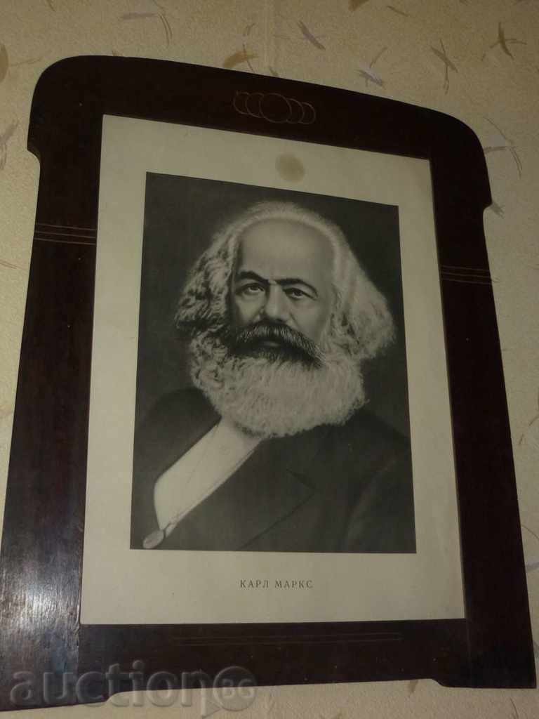 Portret socialist, afiș, fotografie a lui Karl Marx