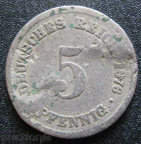 ΓΕΡΜΑΝΙΑ - 5 pfennig - 1876V