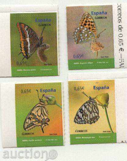 Чисти  марки  Пеперуди 2011 от Испания