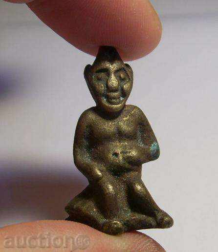 Ancient Figurina Amulet? 19 Century bronz Accentuarea