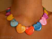 Necklace with a heart-shaped multicolored necklace with a lower price