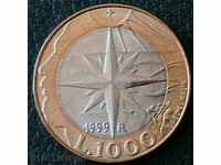 1000 liras 1999 San Marino