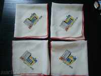 Silk handkerchiefs-painted, collectible-4 pcs.