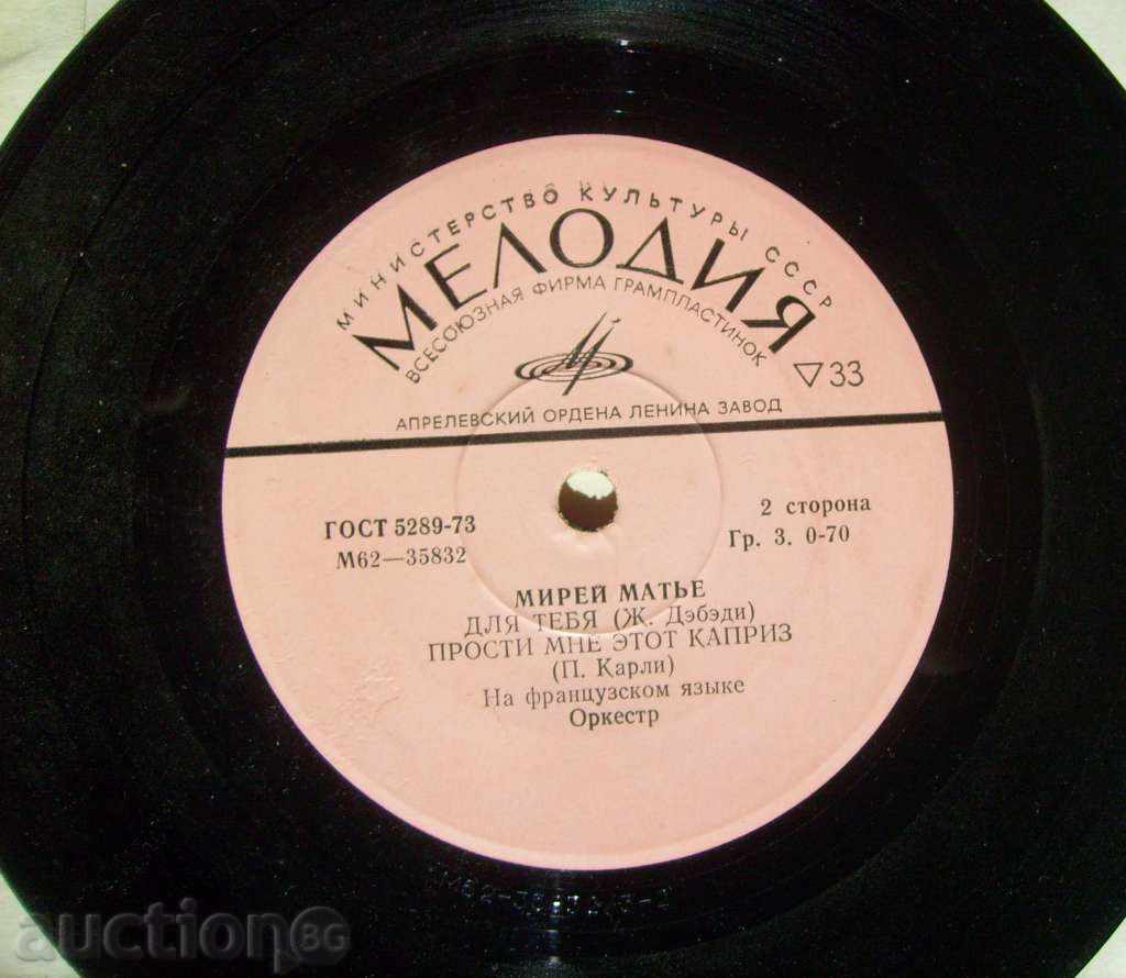 Auction Small Plate - Mirey Matyo / Melody - USSR Auction Small Plate - Mirey Matyo / Melody - USSR