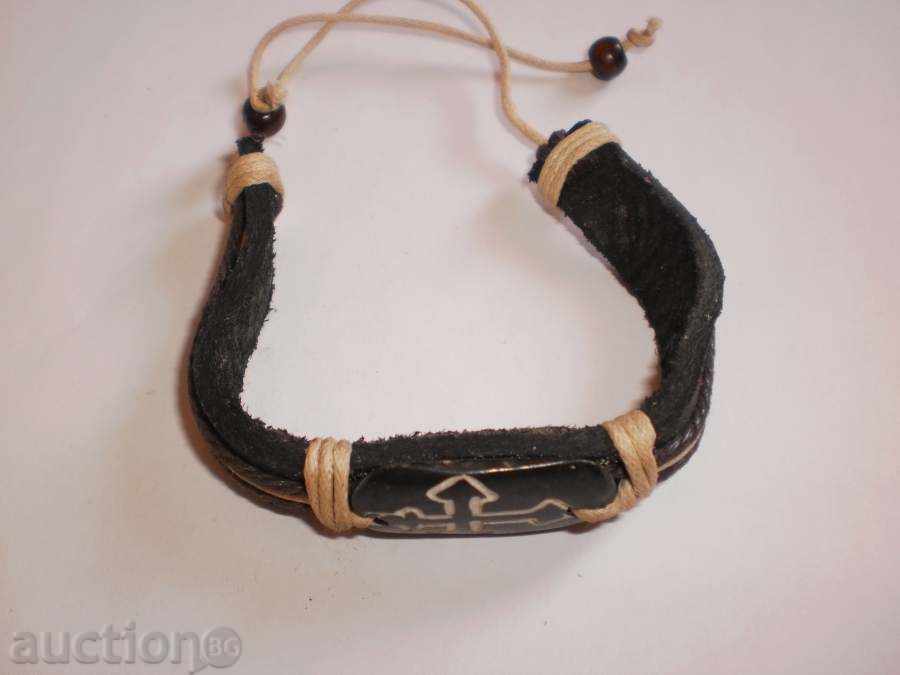 Bracelet-combination of kitten bone and buffalo-1 skin, new cent - 5