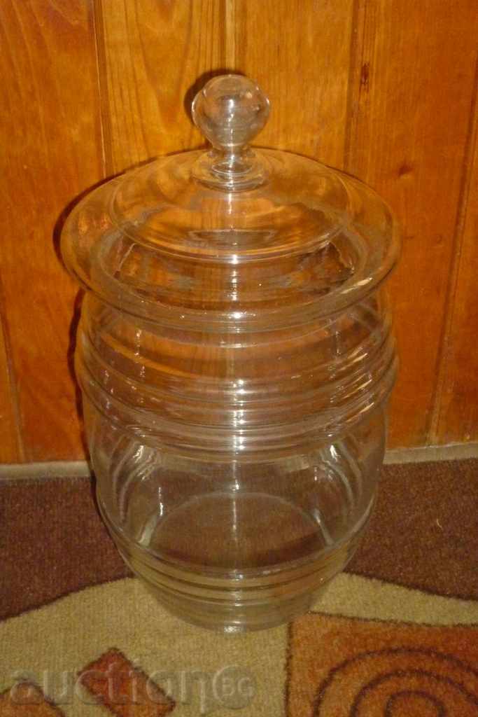 borcan de sticlă veche de bomboane - începutul secolului XX