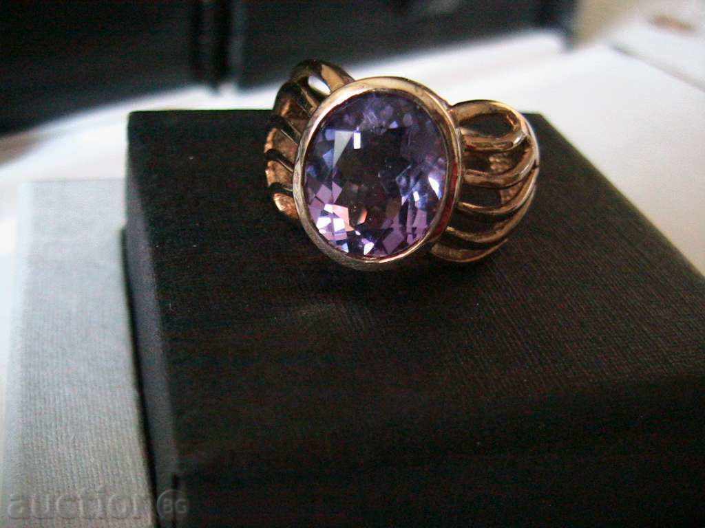 Delivery of SOLID SILVER RING, 925 SILVER, AMETHYST, GOLD PLATED Delivery of SOLID SILVER RING, 925 SILVER, AMETHYST, GOLD PLATED