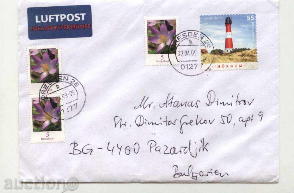 Пътувал  плик  с марка Морски фар  2007 от Германия