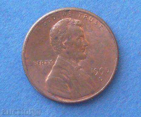 ΗΠΑ 1 σεντ 1990 D με τιμή 0.25 BGN | € 0.13