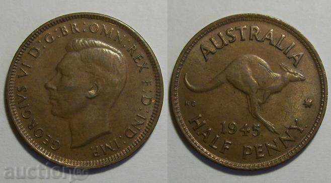 Αυστραλία νομίσματος μισή δεκάρα 1945 AUNC