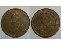 Австралия монета 1/2 пени 1933 Отлична XF+