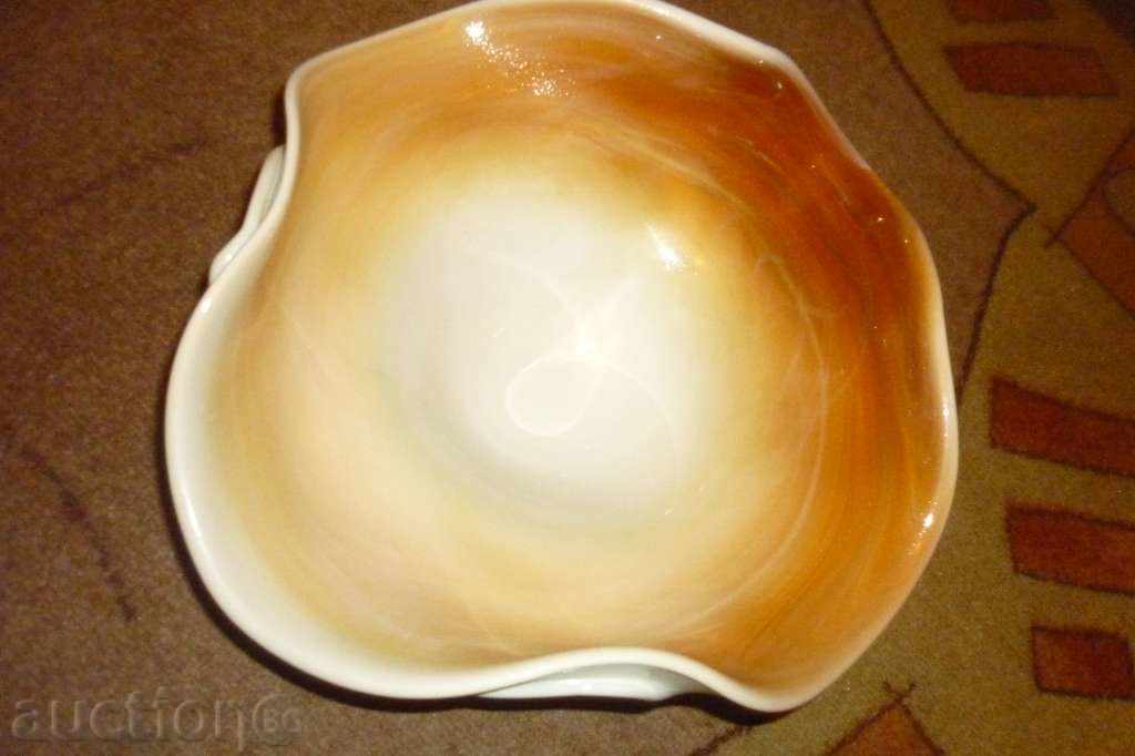 Soc. colored glass fruit bowl with price 25.00 BGN | € 12.78 Soc. colored glass fruit bowl with price 25.00 BGN | € 12.78