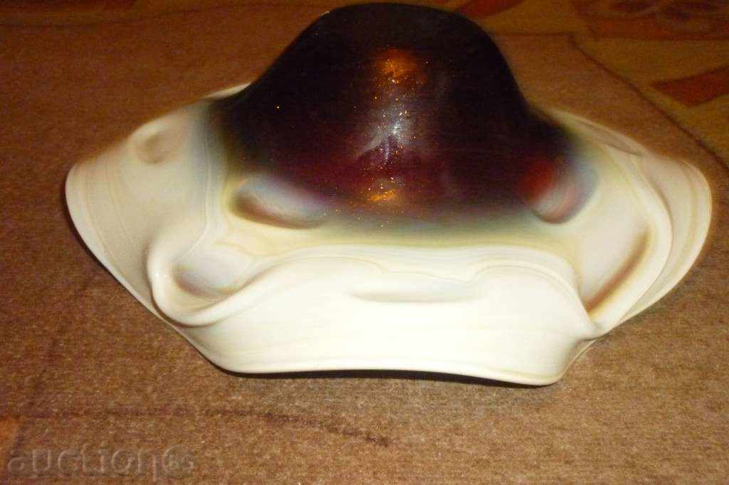Soc. colored glass fruit bowl - 7 Soc. colored glass fruit bowl - 7