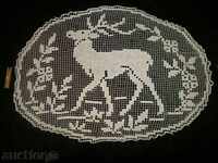 Blanket, Deer, ellipse, crocheted, hand-made, size 450x650mm. 2P