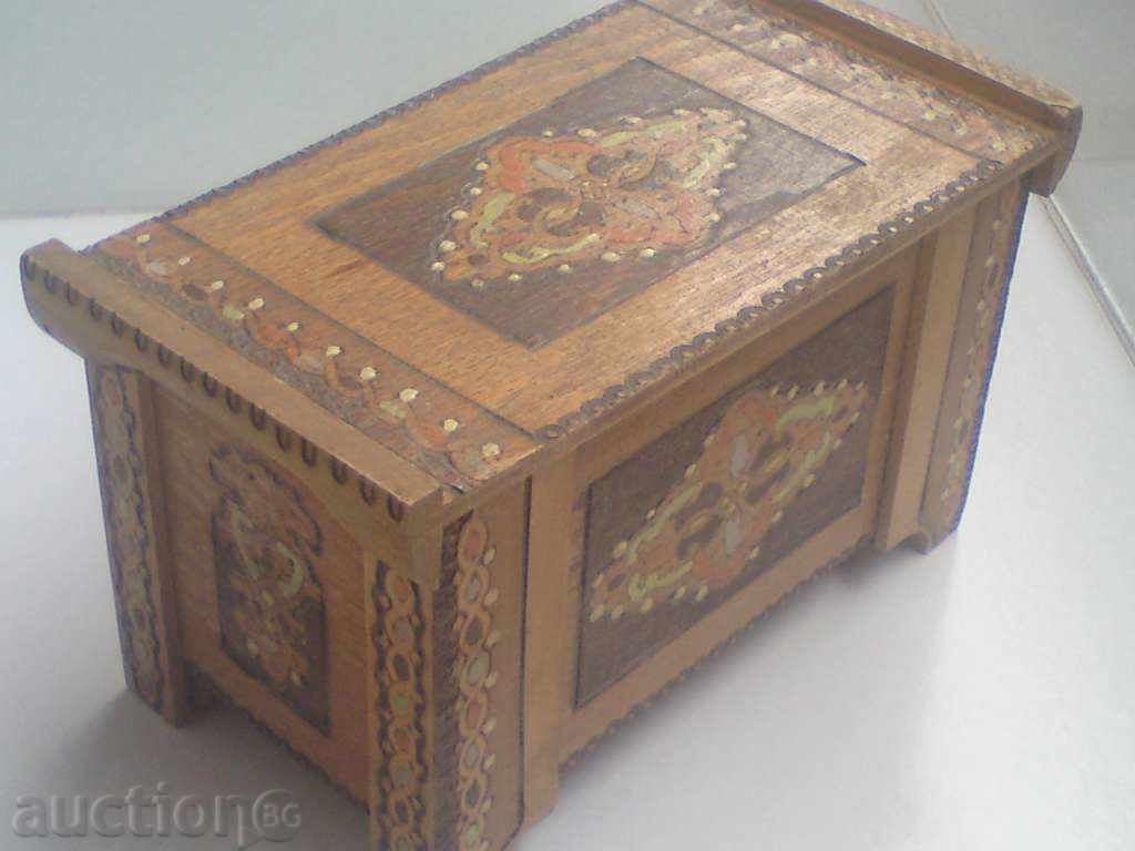Old wooden jewelry box - pyrography with price 16.00 BGN | € 8.18 Old wooden jewelry box - pyrography with price 16.00 BGN | € 8.18