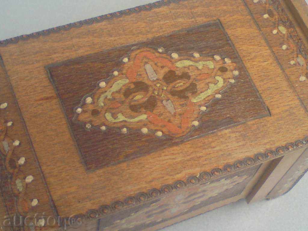 Old wooden jewelry box - pyrography - 6 Old wooden jewelry box - pyrography - 6