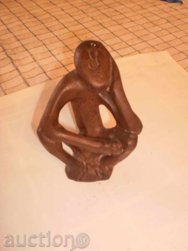 Thinker-stylized figure of teak, new price