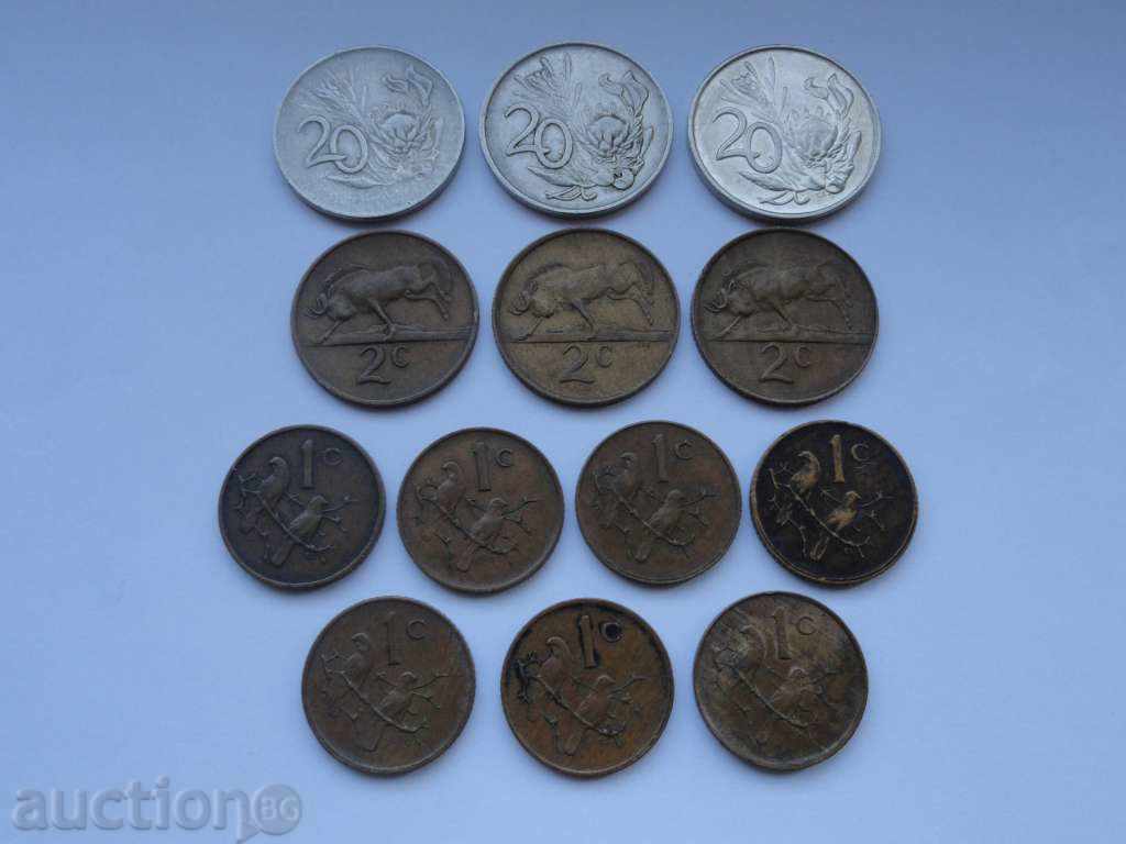 Νότια Αφρική - Lot 13 τεμαχίων με τιμή € 5.00 | 9.78 BGN
