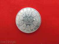 100 шилинга Австрия сребро 1975 г. МИНТ