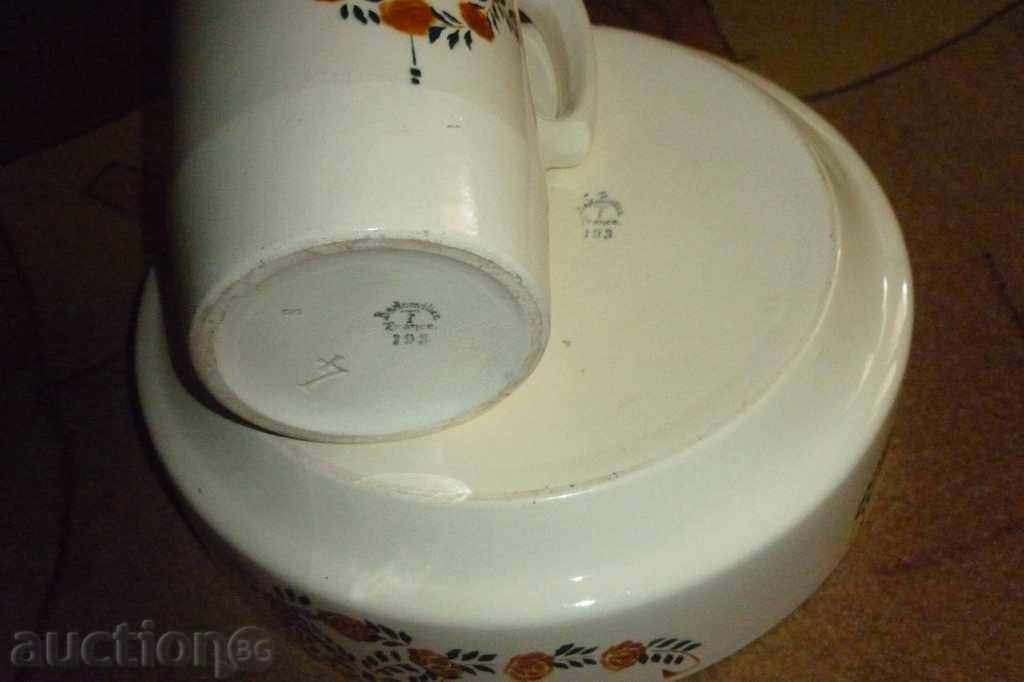 Старинна порцеланова кана с леген за миене края на 19-ти век - 5 Старинна порцеланова кана с леген за миене края на 19-ти век - 5