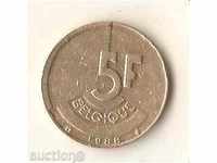 5  франка   Белгия 1988 г.  френска  легенда