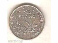+Франция  1/2  франк  1971 г.