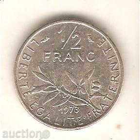 +Франция  1/2  франк  1973 г.